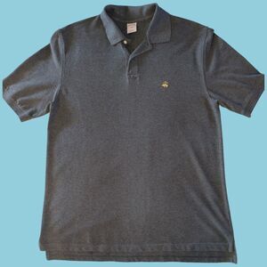 BROOKS BROTHERS 346 Men's Large Polo Shirt Gray Original Fit